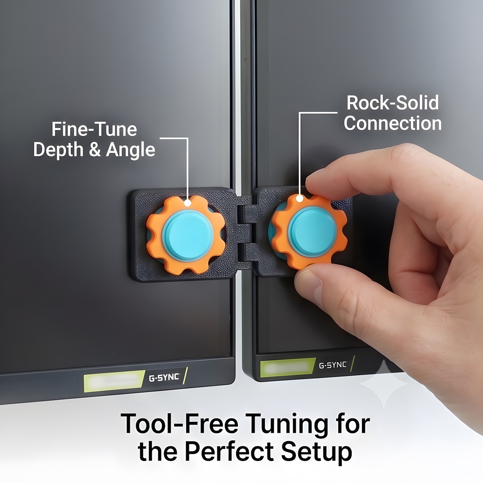 Screen Alignment Tool - คลิปจัดตำแหน่งจอภาพคู่แบบสากล ไม่ต้องใช้เครื่องมือ ตัวเชื่อมต่อหน้าจอแบบไร้ช่องว่าง ขายึดติดตั้งด้วยกาวสองหน้า สำหรับเล่นเกมและทำงานในสำนักงาน