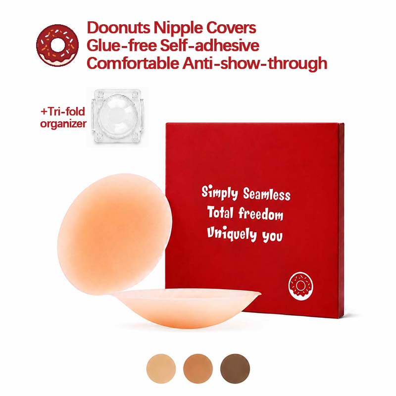 Full Cover Adhesive - DOONUTS BODY แผ่นปิดหัวนมซิลิโคนทางการแพทย์แบบไร้รอยต่อ: ไม่มีสารกาว, ใช้ซ้ำได้, กันน้ำ